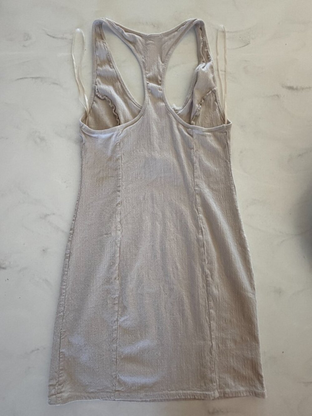 Intimately ๐ป Free People ๐ป Ladies Night Bodycon Mini Slip Dress Beige Sz Small - Picture 7 of 11